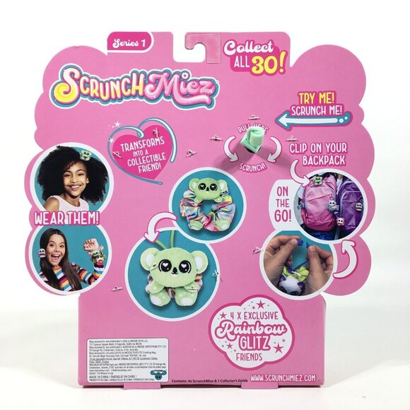 Scrunchmiez Series 1 Collectible Scrunchie Rainbow Glitz Friends 4 Exclusives - Picture 2 of 8